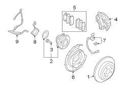 Diagram REAR SUSPENSION. BRAKE COMPONENTS. for your Hyundai