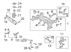 Diagram REAR SUSPENSION. SUSPENSION COMPONENTS. for your Hyundai