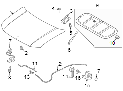 Diagram Front. Rear. To body. To hood. for your Hyundai