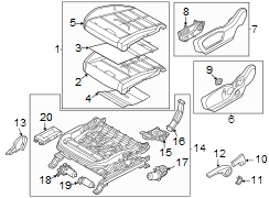 Cushion Assembly - Seat. (Left, Front)