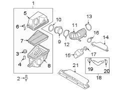 Diagram AIR INTAKE. for your 2011 Hyundai GENESIS