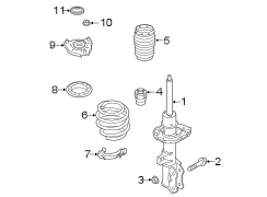 Diagram Front suspension. Struts & components. for your Hyundai