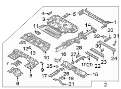 Floor Pan Crossmember Bracket