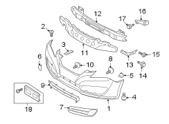 Diagram FRONT BUMPER. BUMPER & COMPONENTS. for your 2017 Hyundai Azera Base Sedan