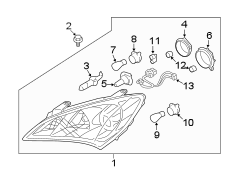 Diagram FRONT LAMPS. HEADLAMP COMPONENTS. for your 2015 Hyundai Sonata