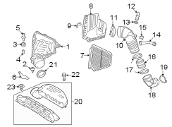 Diagram Air intake. for your 2020 Hyundai Veloster N Base Hatchback