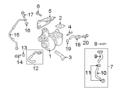 Diagram TURBOCHARGER & COMPONENTS. for your Hyundai