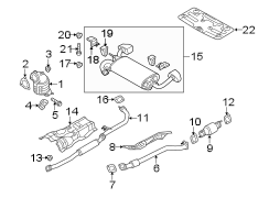 Diagram EXHAUST SYSTEM. EXHAUST COMPONENTS. for your 2013 Hyundai Sonata Hybrid Limited Sedan