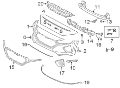 Bumper Cover Support Rail (Left, Front, Lower)