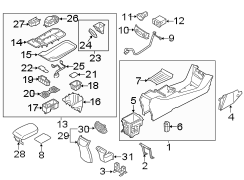 Diagram Center console. for your 2021 Hyundai Ioniq