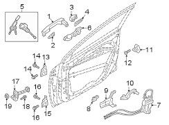 Image of Exterior Door Handle Pad (Left, Rear) image for your 2015 Hyundai Elantra   