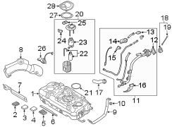 Diagram FUEL SYSTEM COMPONENTS. for your 2012 Hyundai Tucson