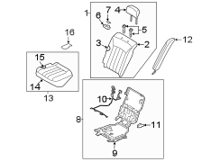 Image of Seat Cushion Foam (Left, Rear) image for your 2013 Hyundai Santa Fe Sport   
