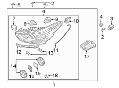 Image of Headlight Assembly (Right) image for your 2023 Hyundai Elantra   