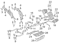 Catalytic Converter. Exhaust Intermediate Pipe. Muffler Assembly -. (Left, Front). Catalytic...