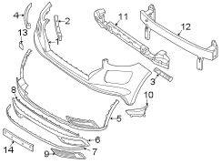 Diagram FRONT BUMPER & GRILLE. BUMPER & COMPONENTS. for your Hyundai