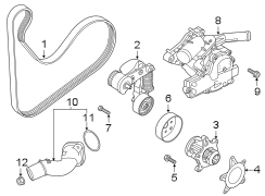 Diagram BELTS & PULLEYS. WATER PUMP. for your 2020 Hyundai Accent