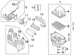 Diagram ENGINE / TRANSAXLE. AIR INTAKE. for your Hyundai