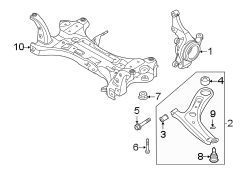 Diagram FRONT SUSPENSION. SUSPENSION COMPONENTS. for your Hyundai