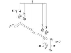 Diagram FRONT SUSPENSION. STABILIZER BAR & COMPONENTS. for your Hyundai