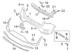 Diagram REAR BUMPER. BUMPER & COMPONENTS. for your 2021 Hyundai Venue Denim