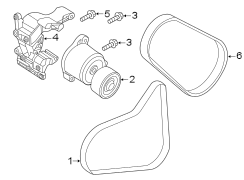 Diagram BELTS & PULLEYS. for your 2022 Hyundai