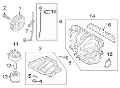 Diagram ENGINE / TRANSAXLE. ENGINE PARTS. for your Hyundai