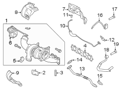 Diagram ENGINE / TRANSAXLE. TURBOCHARGER & COMPONENTS. for your Hyundai