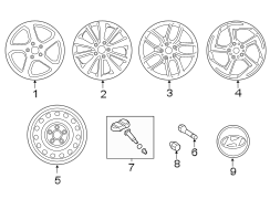 Diagram WHEELS. COVERS & TRIM. for your 2019 Hyundai Santa Fe SE