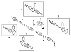 Diagram FRONT SUSPENSION. DRIVE AXLES. for your Hyundai