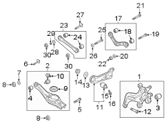 Arm. Trailing. Suspension. (Right, Rear). Arm connected between.