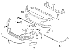 Diagram FRONT BUMPER & GRILLE. BUMPER & COMPONENTS. for your 2011 Hyundai VELOSTER