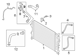 FILLER NECK AND HOSE ASSEMBLY - RADIATOR. Water inlet. 