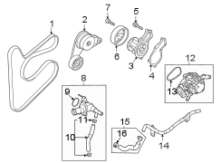 Diagram Belts & pulleys. Water pump. for your Hyundai