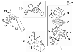 Diagram ENGINE / TRANSAXLE. AIR INTAKE. for your 2021 Hyundai Kona SEL Plus 2.0L FWD