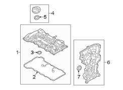 Diagram ENGINE / TRANSAXLE. VALVE & TIMING COVERS. for your 2020 Hyundai Kona