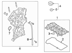 Diagram Engine / transaxle. Valve & timing covers. for your Hyundai