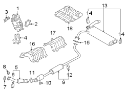 Pipe. Exhaust. Muffler. Assembly. Intermediate. (Front). Exhaust Intermediate.