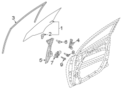 Diagram FRONT DOOR. GLASS & HARDWARE. for your Hyundai Kona Electric