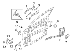 Image of Exterior Door Handle Gasket (Front) image for your Hyundai