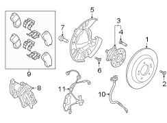 Diagram Rear suspension. Brake components. for your Hyundai