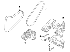 Diagram Belts & pulleys. for your 2022 Hyundai Kona