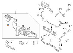 Diagram Engine / transaxle. Turbocharger & components. for your 2016 Hyundai GENESIS