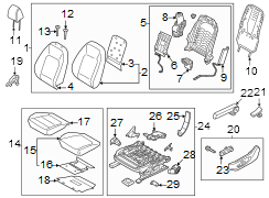 Diagram Cloth. Height motor. Limited. Sel. Slide motor. Tilt motor. W/EV. W/HEAT. W/LEATHER. W/LEVER. W/O heated. W/O leather. W/O lever. W/O power. W/O vented. W/POWER. W/VENTED. for your Hyundai