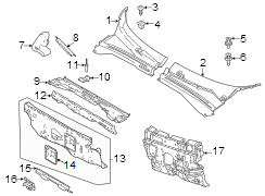 Image of Cowl Cover Seal image for your 2023 Dodge Durango 5.7L HEMI V8 A/T AWD R/T Sport Utility 