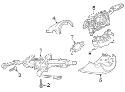 Shroud. Steering column assembly. Switches & levers.