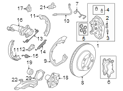 Rear suspension. Brake components.