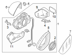 Door Mirror Trim Ring (Front, Lower)