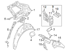 Quarter Panel Reinforcement Bracket (Rear)