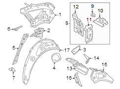 Quarter Panel Reinforcement Bracket (Rear)